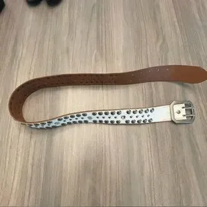 Linea pelle white leather stud belt M Linea Pelle | Accessories | Linea Pelle Collection Genuine  main image 3